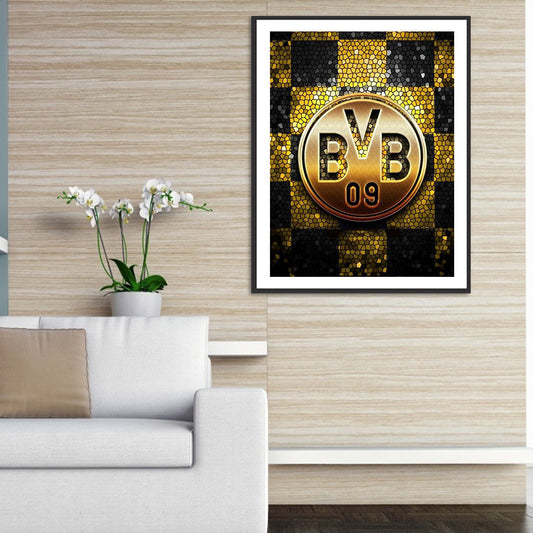 Dortmund Badge - Full Round Drill Diamond Painting 30*40CM