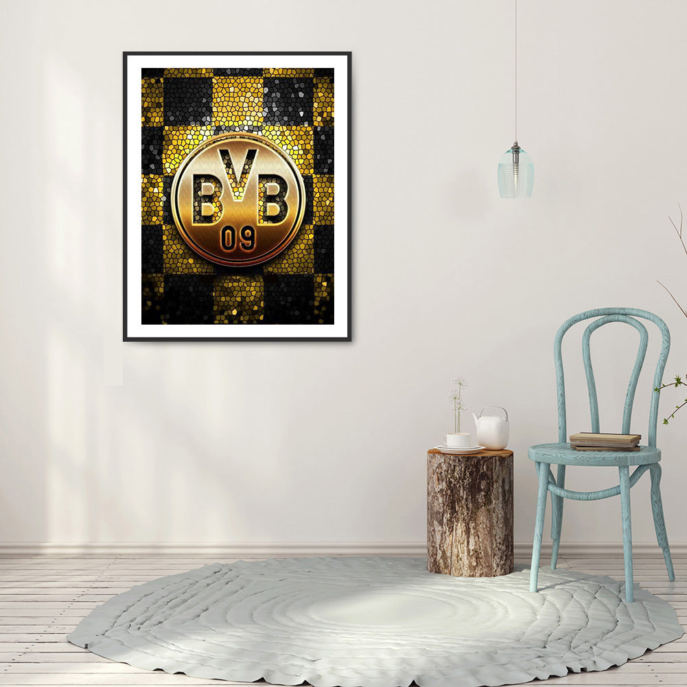 Dortmund Badge - Full Round Drill Diamond Painting 30*40CM