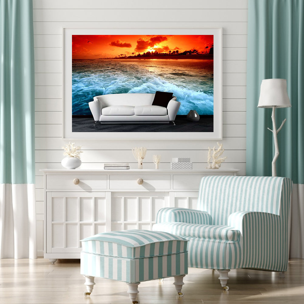 Sofa Beach - Full Round Drill Diamond Painting 40*30CM