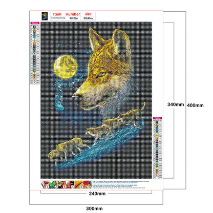 Wolf - Full Round Drill Diamond Painting 30*40CM