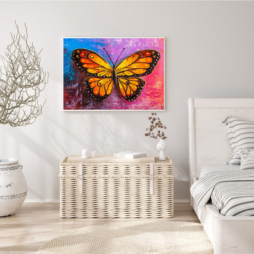 Color Butterfly - Full Square Drill Diamond Painting 40*30CM