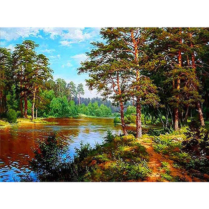 Mountain Water - Full Round Drill Diamond Painting 40*30CM