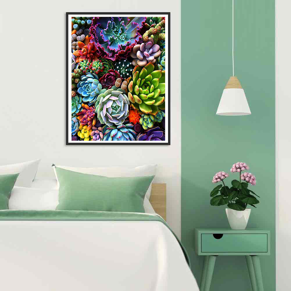 Succulent - Full Round Drill Diamond Painting 40*30CM