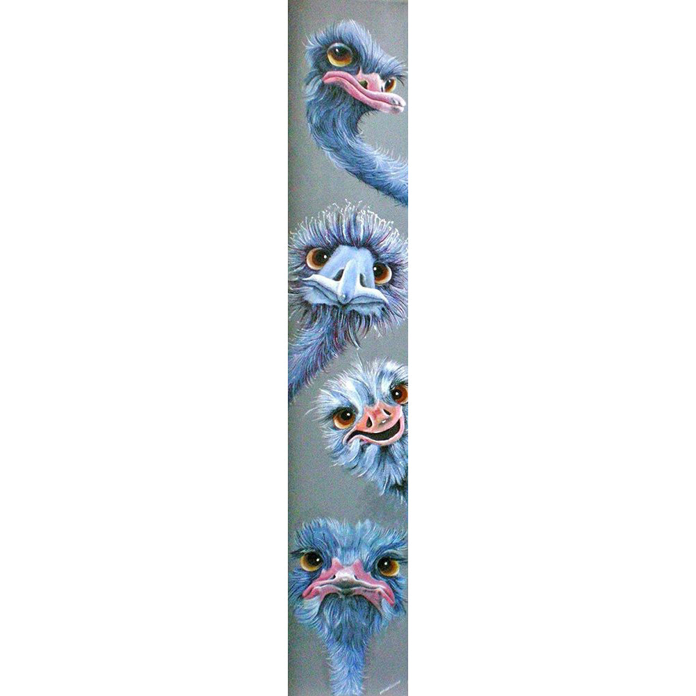 Blue Ostrich - Full Round Drill Diamond Painting 30*150CM