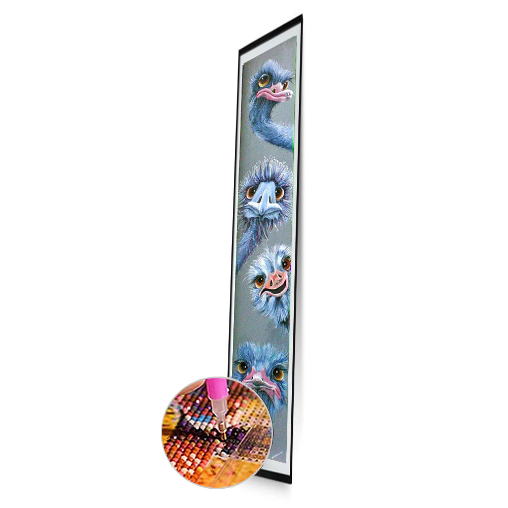 Blue Ostrich - Full Round Drill Diamond Painting 30*150CM