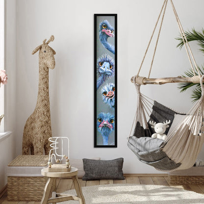 Blue Ostrich - Full Round Drill Diamond Painting 30*150CM