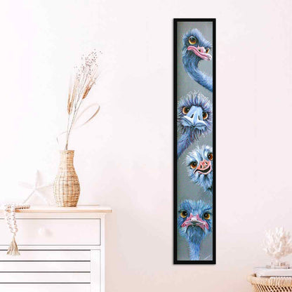 Blue Ostrich - Full Round Drill Diamond Painting 30*150CM