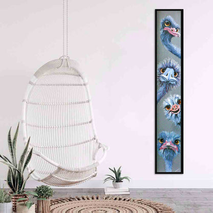 Blue Ostrich - Full Round Drill Diamond Painting 30*150CM