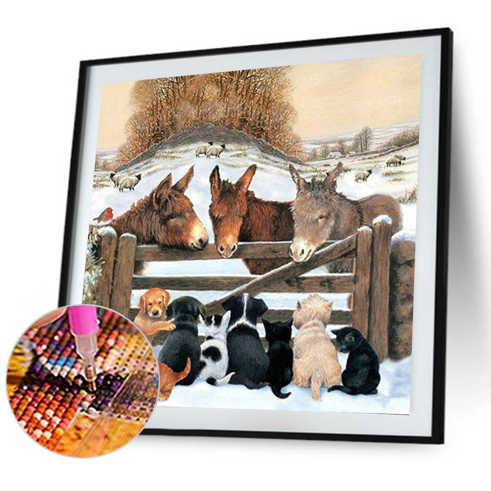 Lovely Animals - Full Round Drill Diamond Painting 30*30CM