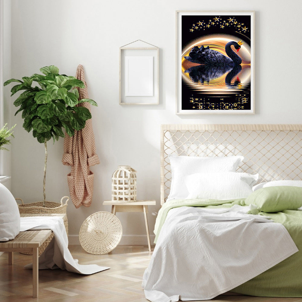 Black Swan - Full Round Drill Diamond Painting 30*40CM