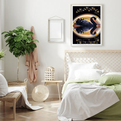 Black Swan - Full Round Drill Diamond Painting 30*40CM