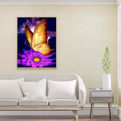 Orange Butterfly - Full Round Drill Diamond Painting 50*60CM