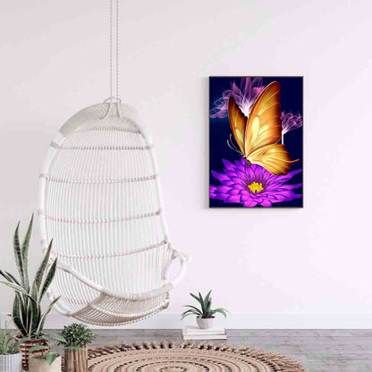 Orange Butterfly - Full Round Drill Diamond Painting 50*60CM