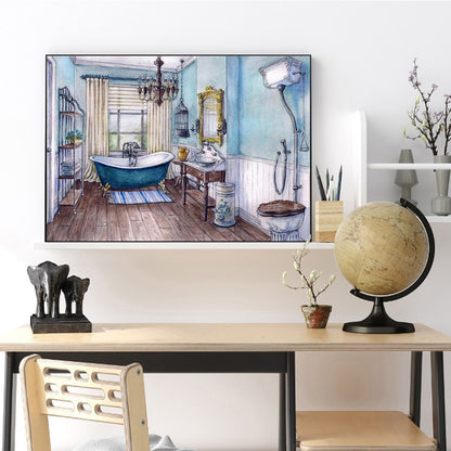 Bathroom View - Full Round Drill Diamond Painting 30*40CM