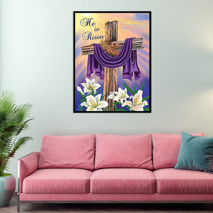 Cross Flowers - Full Round Drill Diamond Painting 40*50CM