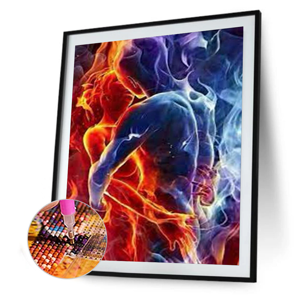 Flame Couple - Full Round Drill Diamond Painting 40*50CM