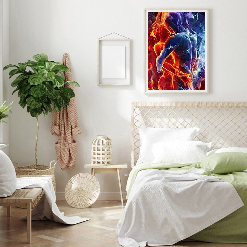 Flame Couple - Full Round Drill Diamond Painting 40*50CM