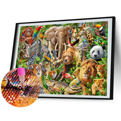 Animal Family - Full Round Drill Diamond Painting 40*30CM