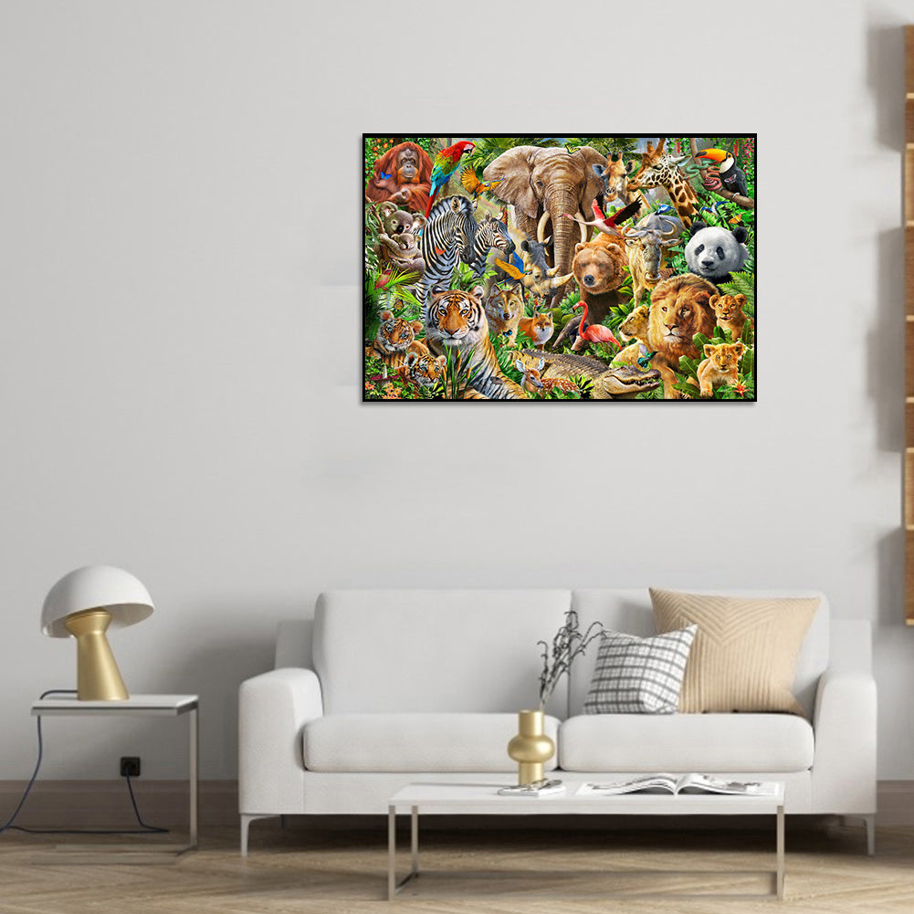 Animal Family - Full Round Drill Diamond Painting 40*30CM