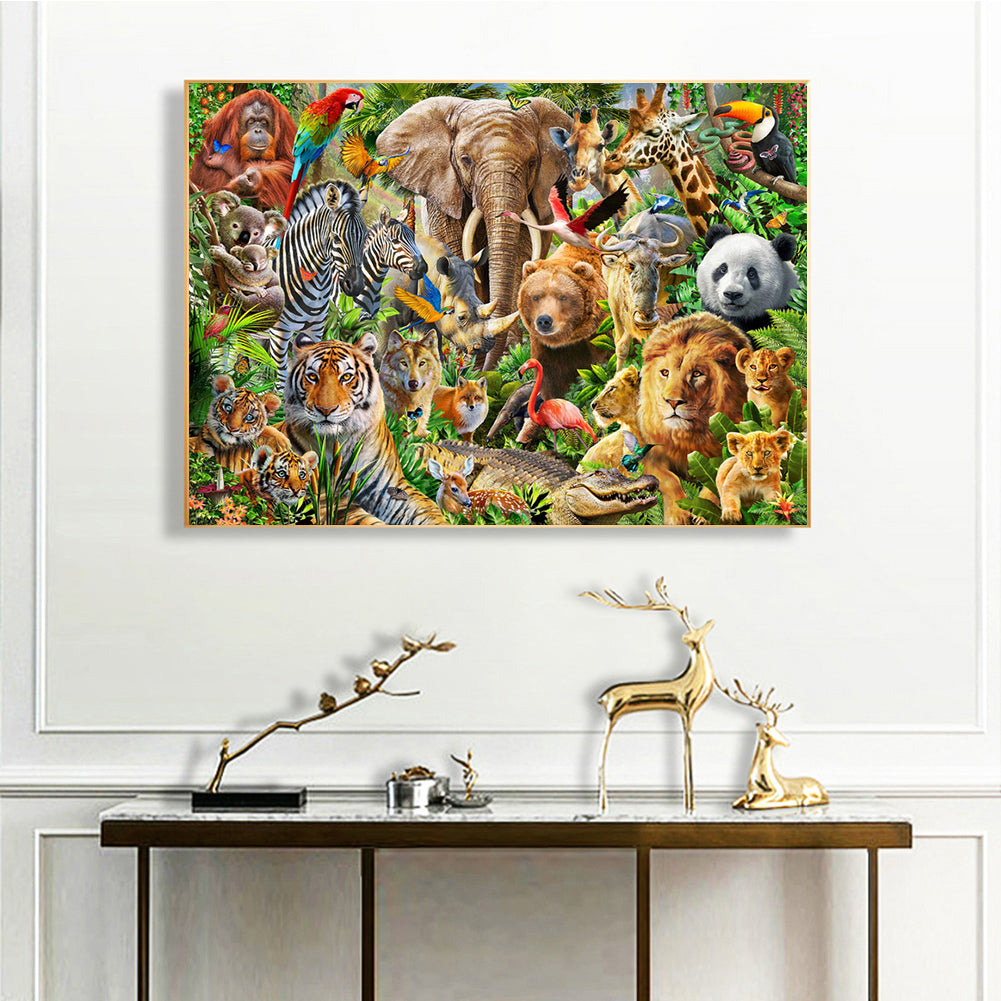 Animal Family - Full Round Drill Diamond Painting 40*30CM