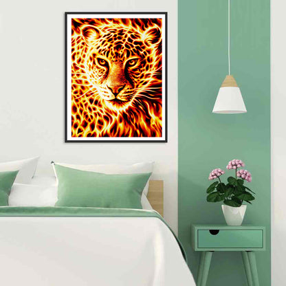 Flame Leopard - Full Round Drill Diamond Painting 50*60CM