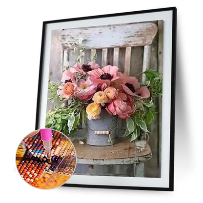 Chair Flower - Full Round Drill Diamond Painting 40*50CM