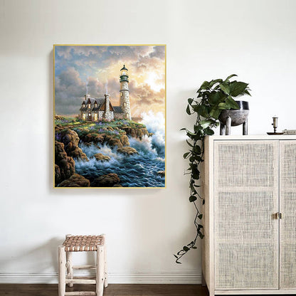Seaside Lighthouse - Full Square Drill Diamond Painting 50*60CM