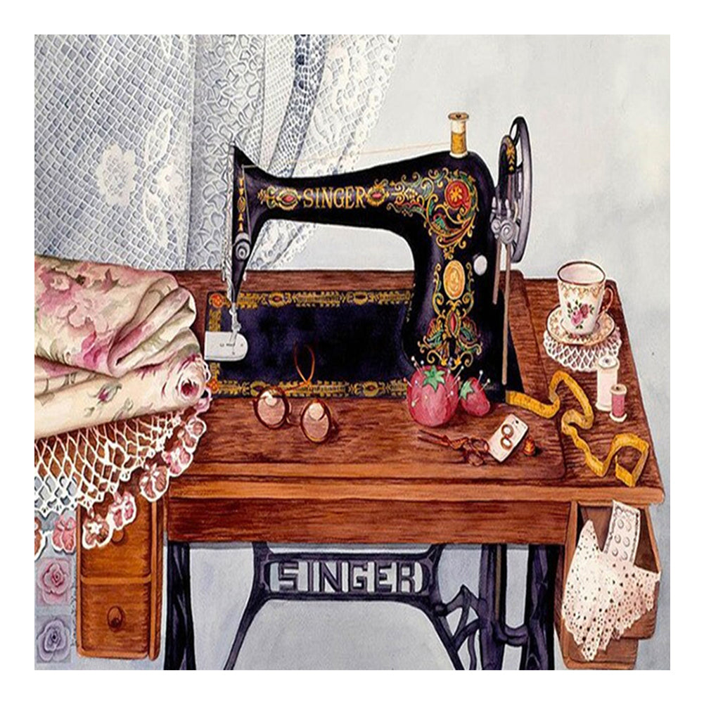 Sewing Machine - Full Round Drill Diamond Painting 50*50CM