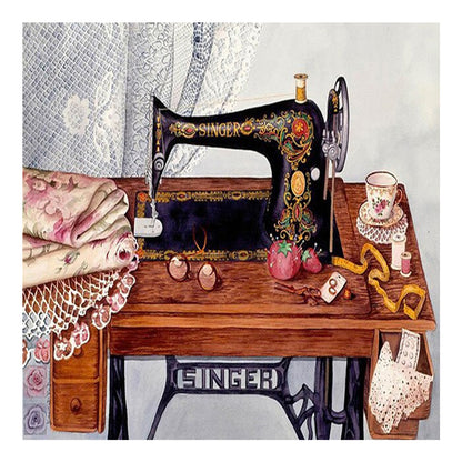 Sewing Machine - Full Round Drill Diamond Painting 50*50CM