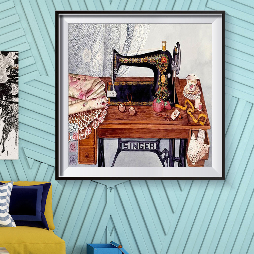 Sewing Machine - Full Round Drill Diamond Painting 50*50CM