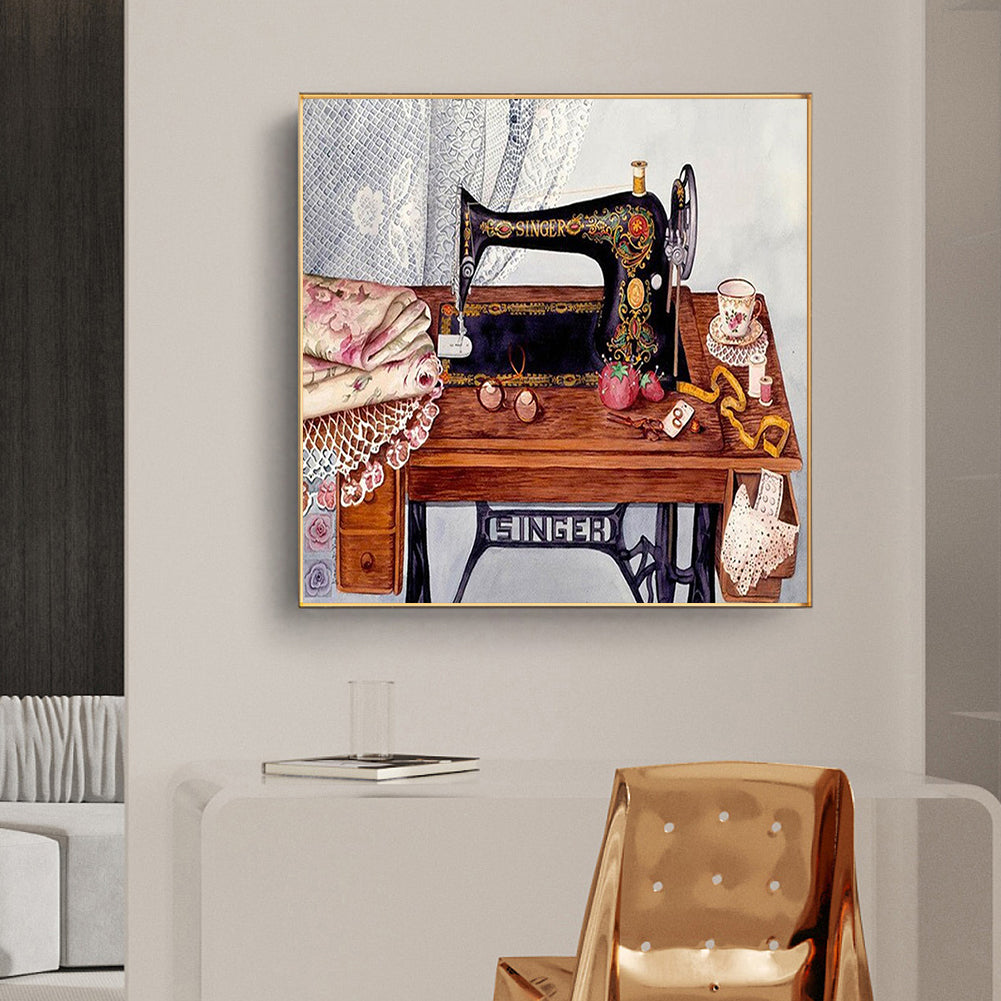 Sewing Machine - Full Round Drill Diamond Painting 50*50CM