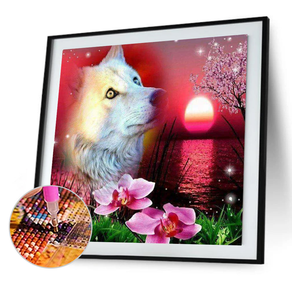 White Wolf - Full Round Drill Diamond Painting 30*30CM