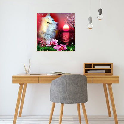 White Wolf - Full Round Drill Diamond Painting 30*30CM