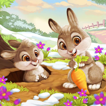 Rabbit - Full Round Drill Diamond Painting 30*30CM