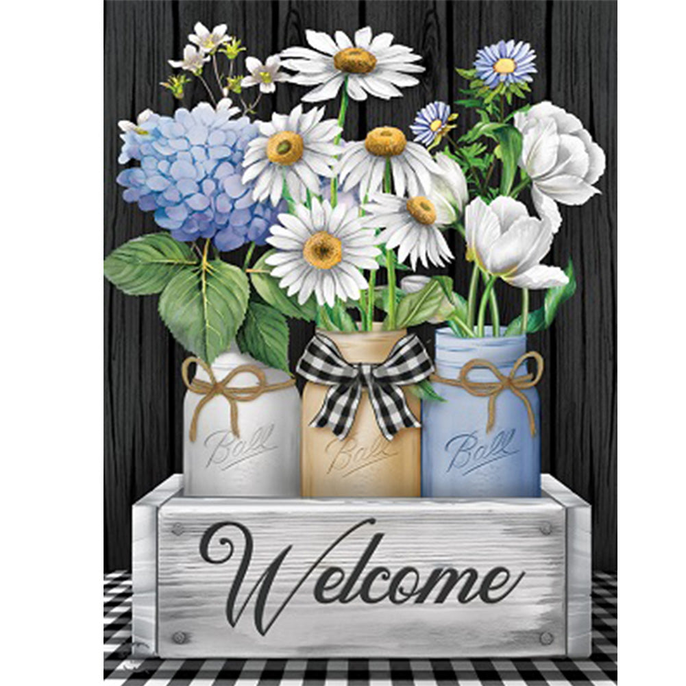 Welcome Vase - Full Round Drill Diamond Painting 30*40CM