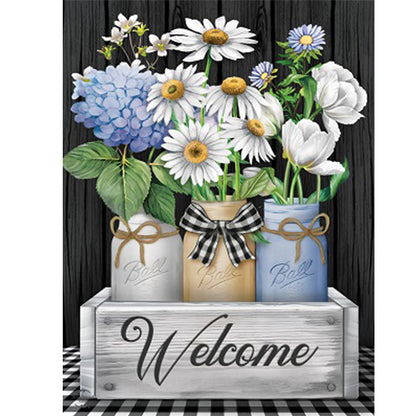 Welcome Vase - Full Round Drill Diamond Painting 30*40CM