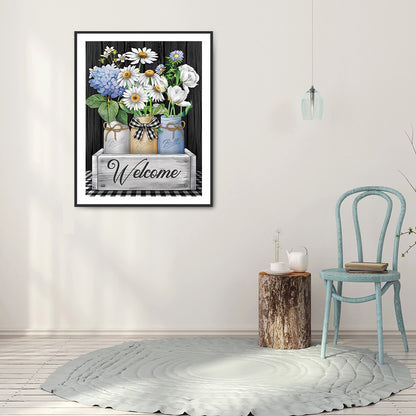 Welcome Vase - Full Round Drill Diamond Painting 30*40CM