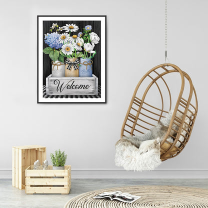 Welcome Vase - Full Round Drill Diamond Painting 30*40CM