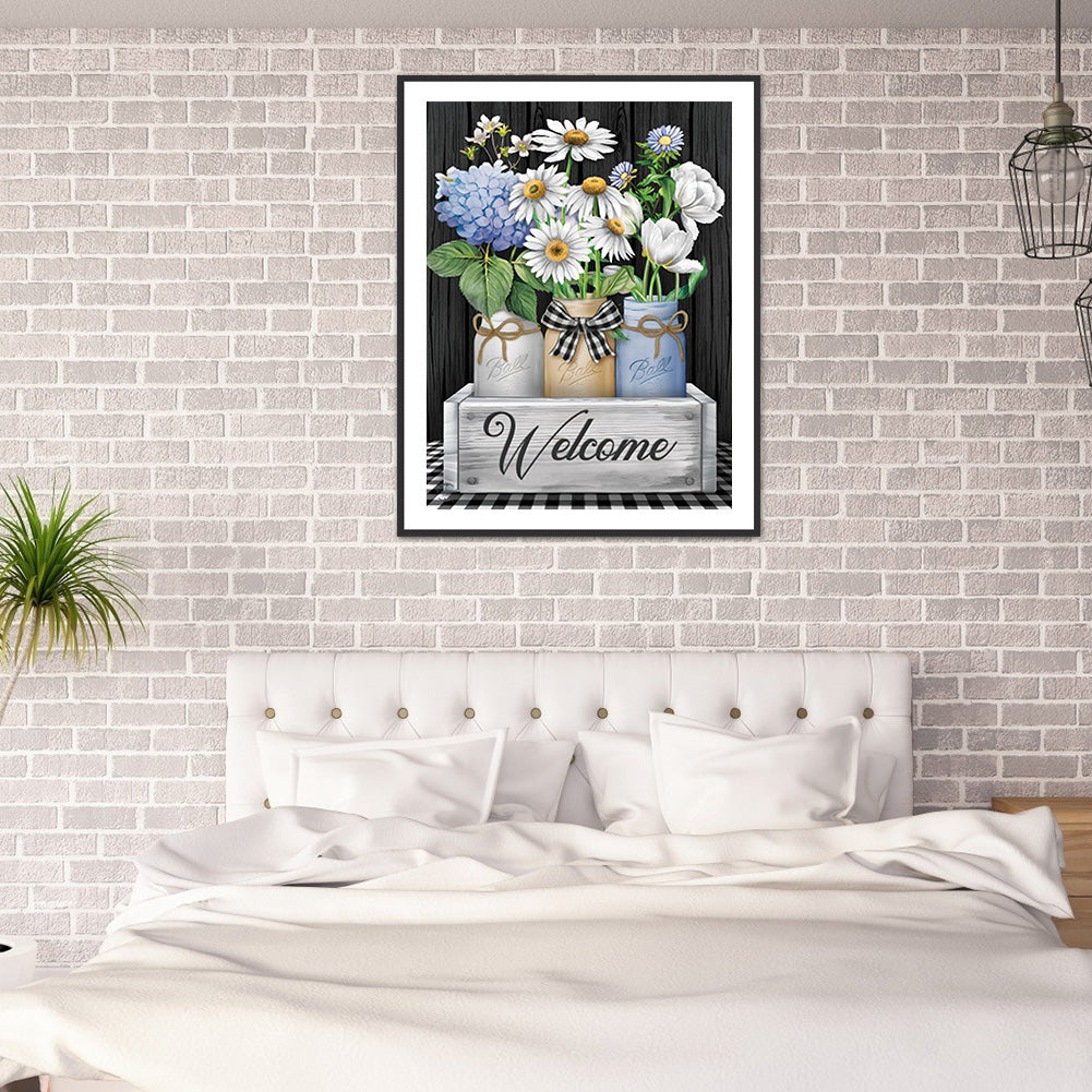 Welcome Vase - Full Round Drill Diamond Painting 30*40CM