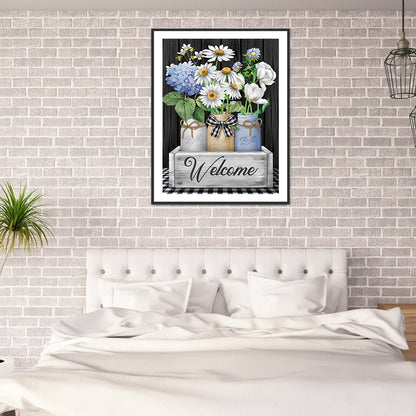 Welcome Vase - Full Round Drill Diamond Painting 30*40CM
