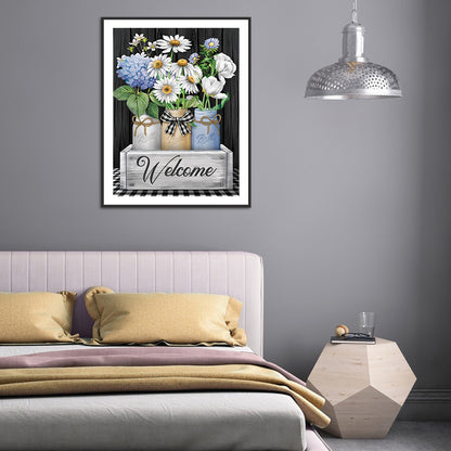 Welcome Vase - Full Round Drill Diamond Painting 30*40CM