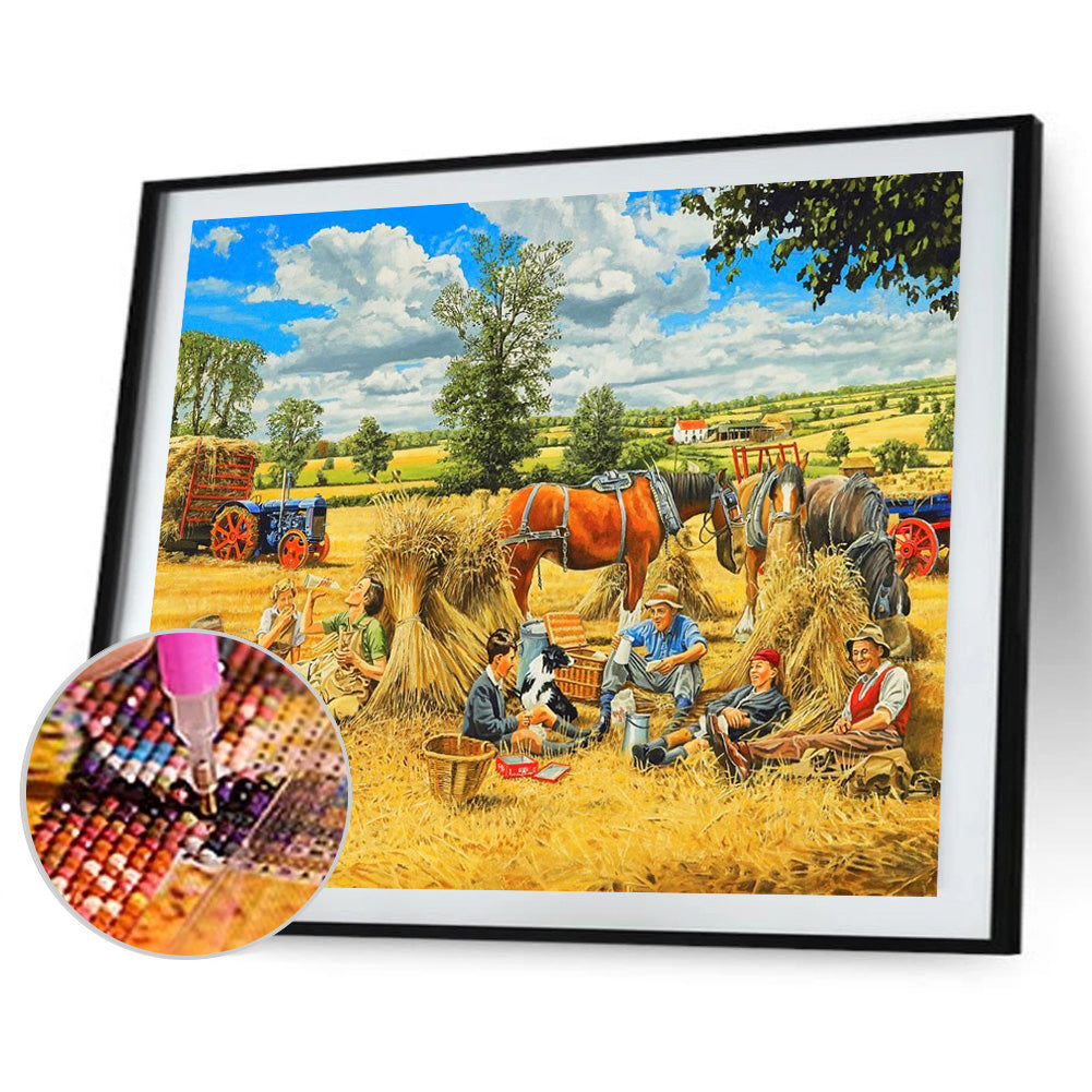 Farm Scenery - Full Round Drill Diamond Painting 50*40CM