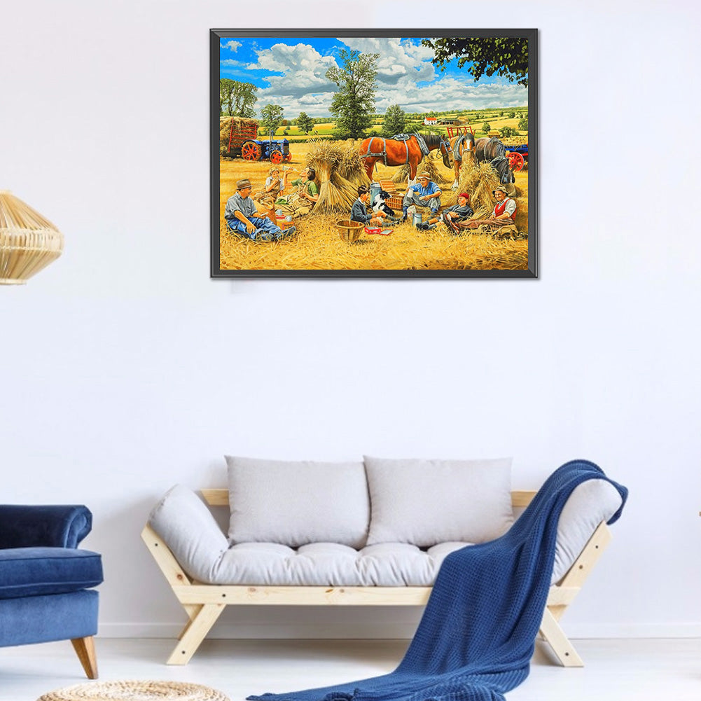 Farm Scenery - Full Round Drill Diamond Painting 50*40CM