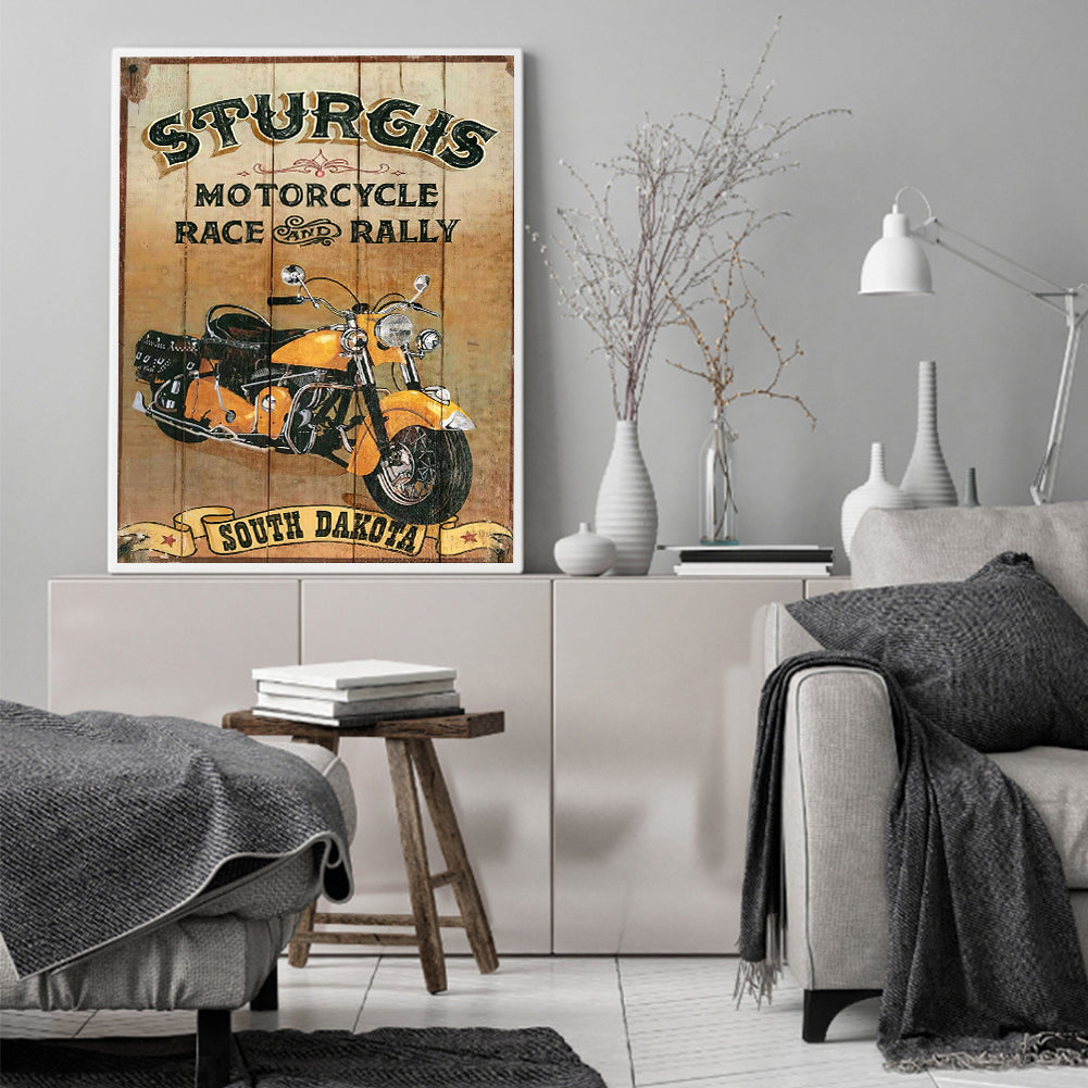 Retro Poster - Full Round Drill Diamond Painting 40*50CM