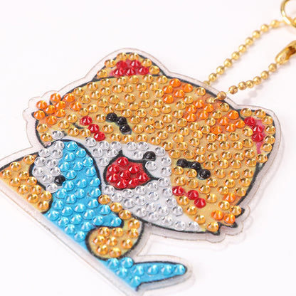 5pcs/set DIY Easter Egg Diamond Painting Keychain Crystal Drill Keyring