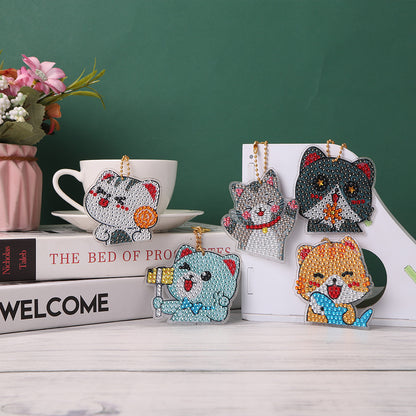 5pcs/set DIY Easter Egg Diamond Painting Keychain Crystal Drill Keyring