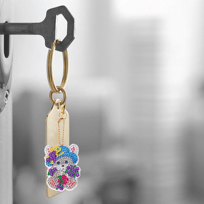 5pcs/set DIY Easter Egg Diamond Painting Keychain Crystal Drill Keyring