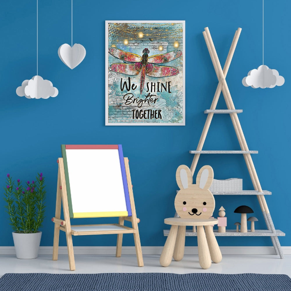 Dragonfly - Full Round Drill Diamond Painting 30*40CM