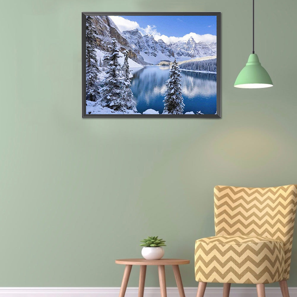 Snow Landscape - Full Round Drill Diamond Painting 40*30CM