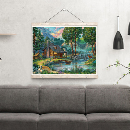 Riverside House - Full Round Drill Diamond Painting 40*30CM